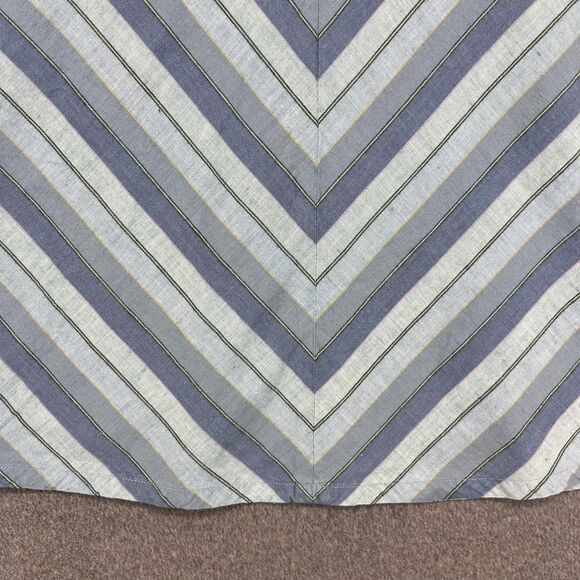 GAP Skirt Womens 6‎ Blue White Chevron Stripe Linen Cotton A Line Pockets Summer - Picture 5 of 14
